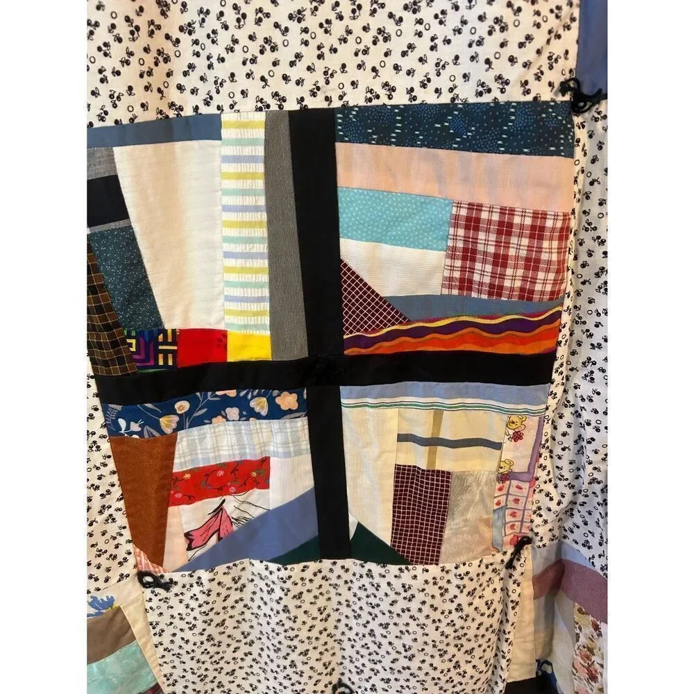 Handmade Quilt Black Backing Maine Coon Cats Winnie The Pooh 77.5x61 READ (5363)